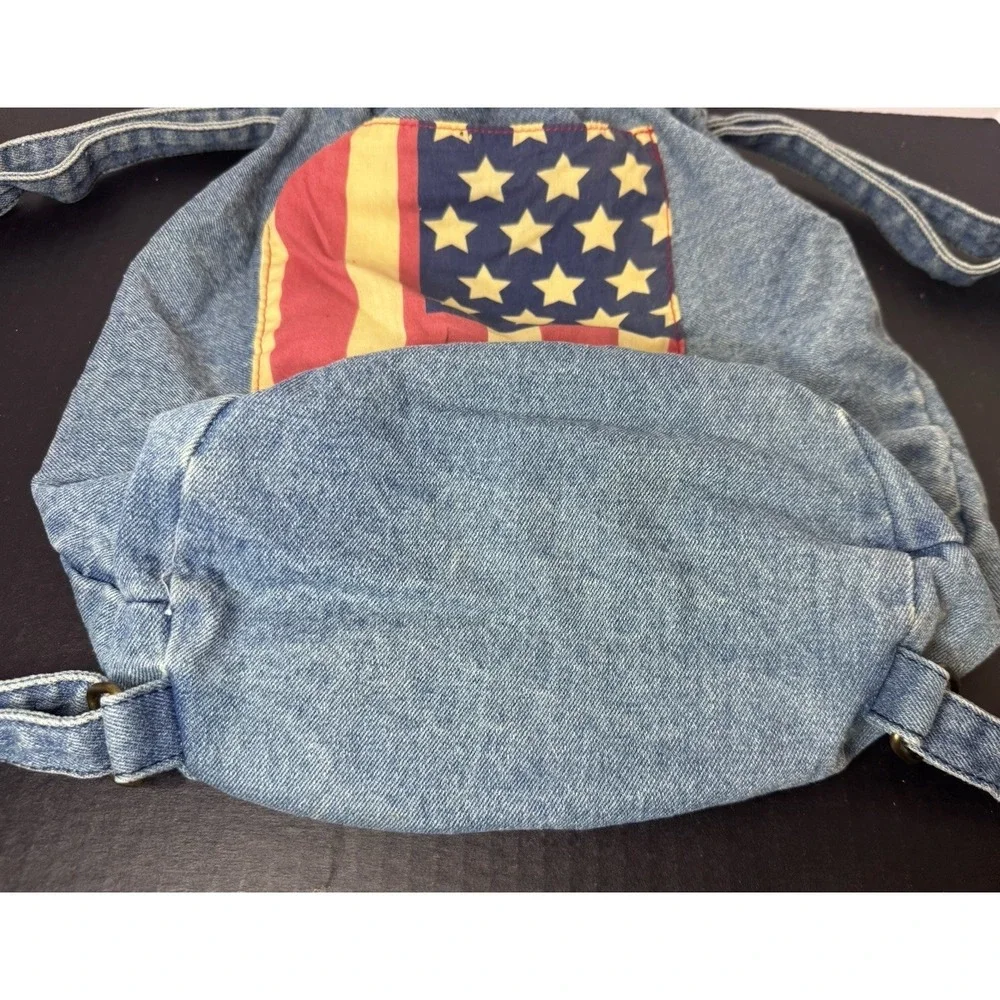 Xhilaration Y2K Jean Denim Backpack With‎ USA Flag VTG